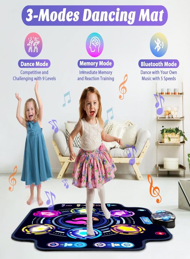 KIZJORYA 【Upgraded】KIZJORYA Dance Mat for Kids, Electronic Light-up Dance Pad with Wireless Bluetooth 5 Speeds 9 Levels, Dancing Mat for Toddlers Music Game Dance Toy for Girls Boys 3 4 5 6 7 8 9 10+ Year Old - Image 4